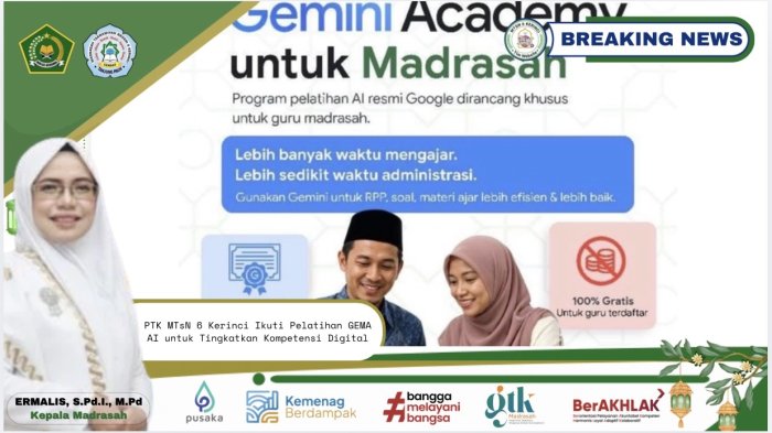 PTK MTsN 6 Kerinci Ikuti Pelatihan GEMA AI untuk Tingkatkan Kompetensi Digital PTK MTsN 6 Kerinci Ikuti Pelatihan GEMA AI untuk Tingkatkan Kompetensi Digital