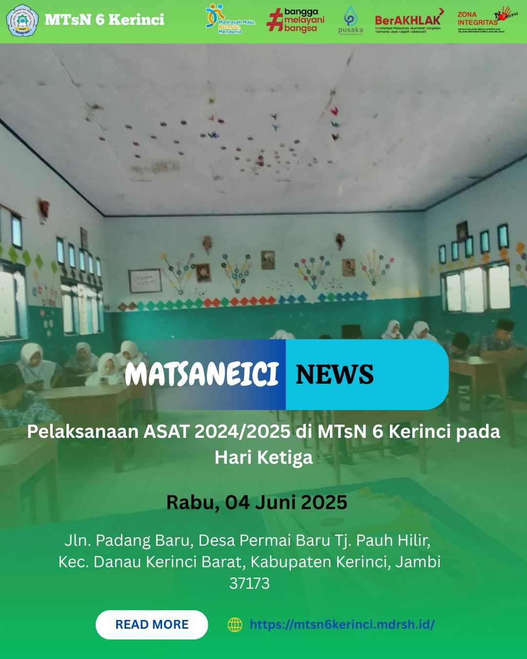 Pelaksanaan ASAT 2024/2025 di MTsN 6 Kerinci pada Hari Ketiga Pelaksanaan ASAT 2024/2025 di MTsN 6 Kerinci pada Hari Ketiga