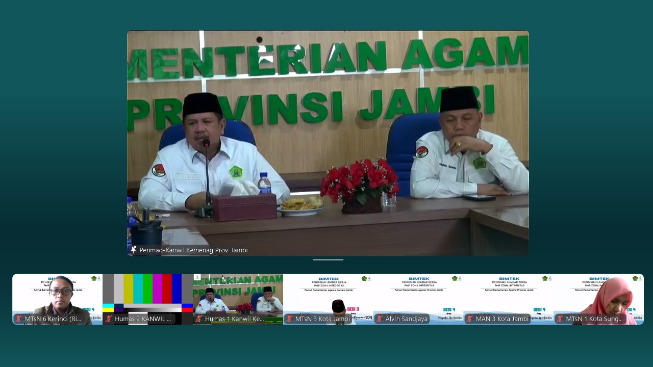Kanwil Kemenag Jambi Gelar Zoom Sosialisasi Zona Integritas, Dorong Reformasi Birokrasi dan Pelayanan Publik Kanwil Kemenag Jambi Gelar Zoom Sosialisasi Zona Integritas, Dorong Reformasi Birokrasi dan Pelayanan Publik