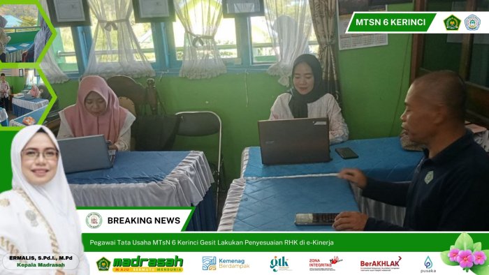 Pegawai Tata Usaha MTsN 6 Kerinci Gesit Lakukan Penyesuaian RHK di e-Kinerja Pegawai Tata Usaha MTsN 6 Kerinci Gesit Lakukan Penyesuaian RHK di e-Kinerja