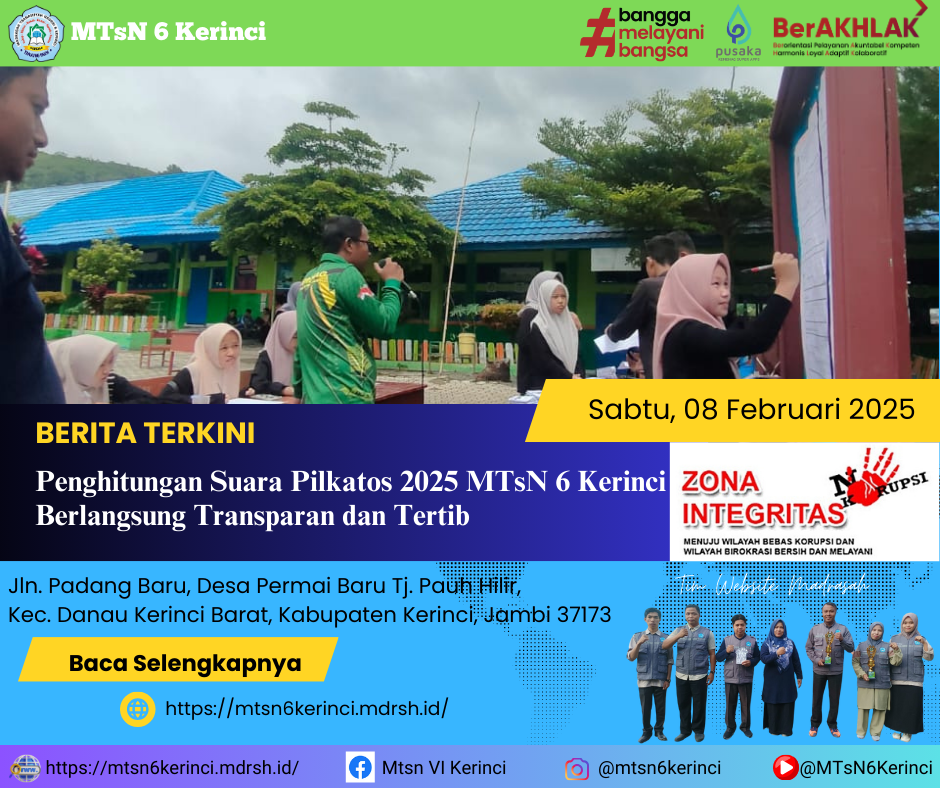 Penghitungan Suara Pilkatos 2025 MTsN 6 Kerinci Berlangsung Transparan dan Tertib Penghitungan Suara Pilkatos 2025 MTsN 6 Kerinci Berlangsung Transparan dan Tertib