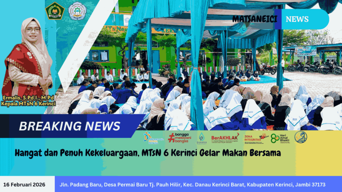 Hangat dan Penuh Kekeluargaan, MTsN 6 Kerinci Gelar Makan Bersama