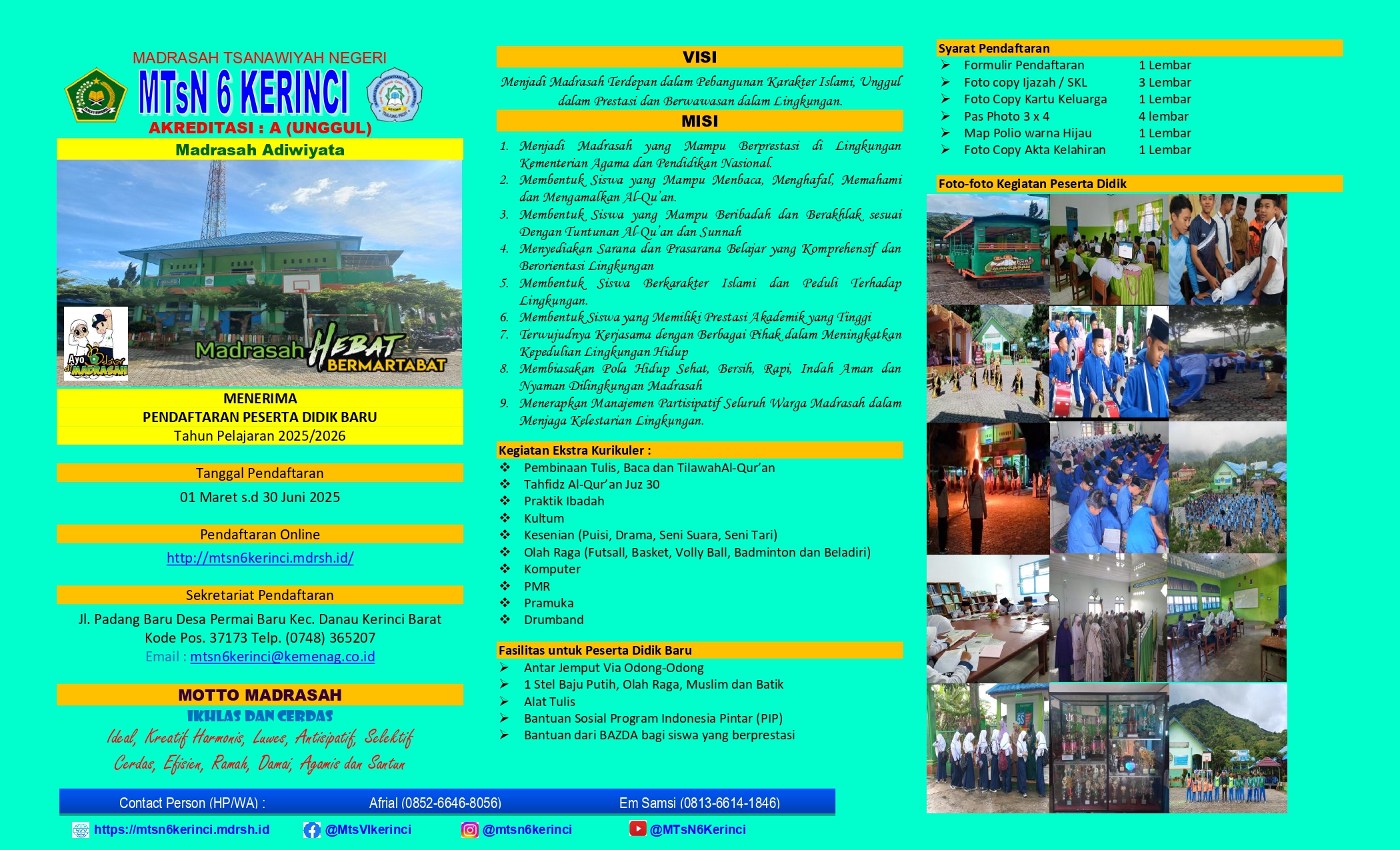 Antusiasme Tinggi! Sudah 65 Calon Siswa Daftar di MTsN 6 Kerinci untuk Tahun Ajaran 2025/2026