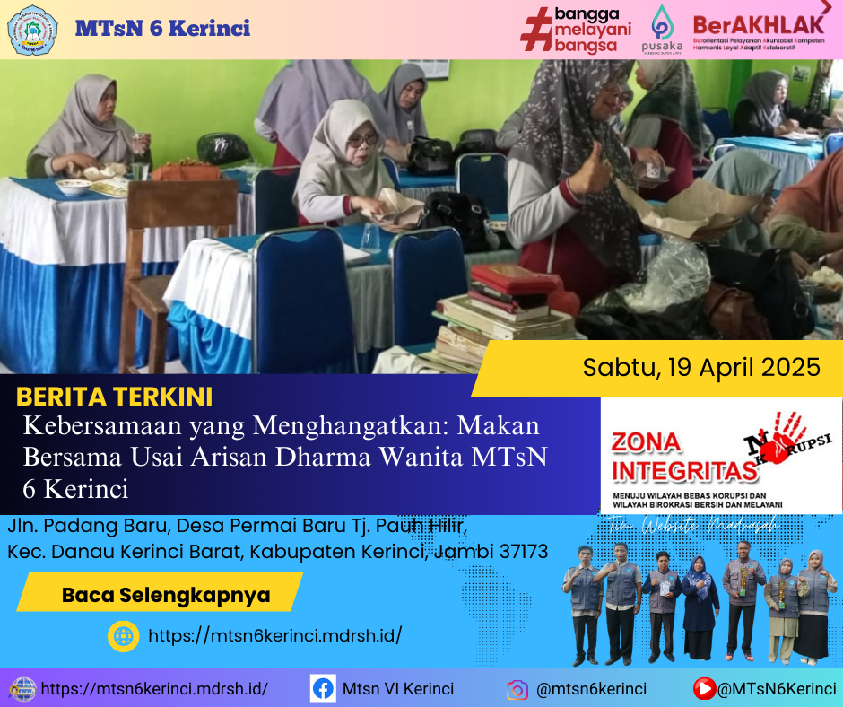 Kebersamaan yang Menghangatkan: Makan Bersama Usai Arisan Dharma Wanita MTsN 6 Kerinci Kebersamaan yang Menghangatkan: Makan Bersama Usai Arisan Dharma Wanita MTsN 6 Kerinci
