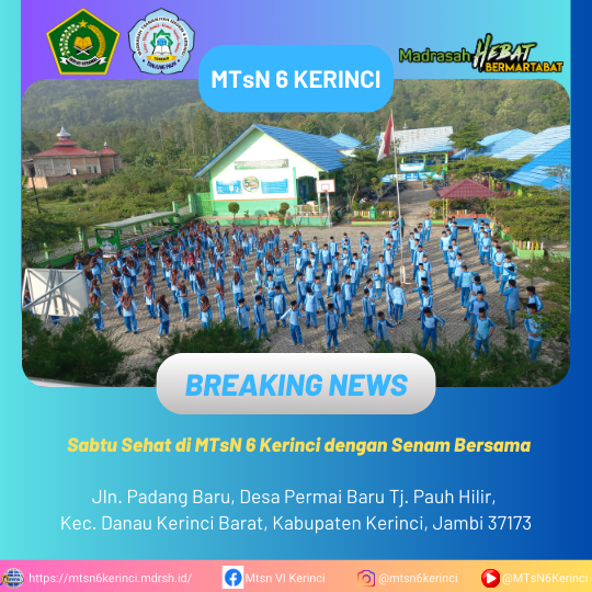 Sabtu Sehat di MTsN 6 Kerinci dengan Senam Bersama Sabtu Sehat di MTsN 6 Kerinci dengan Senam Bersama