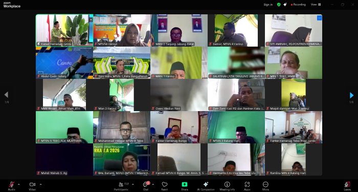 Kepala MTsN 6 Kerinci Ikuti Zoom Pembinaan Kepegawaian Kanwil Kemenag Jambi, Tegaskan Pembayaran Gaji Terpusat 2026
