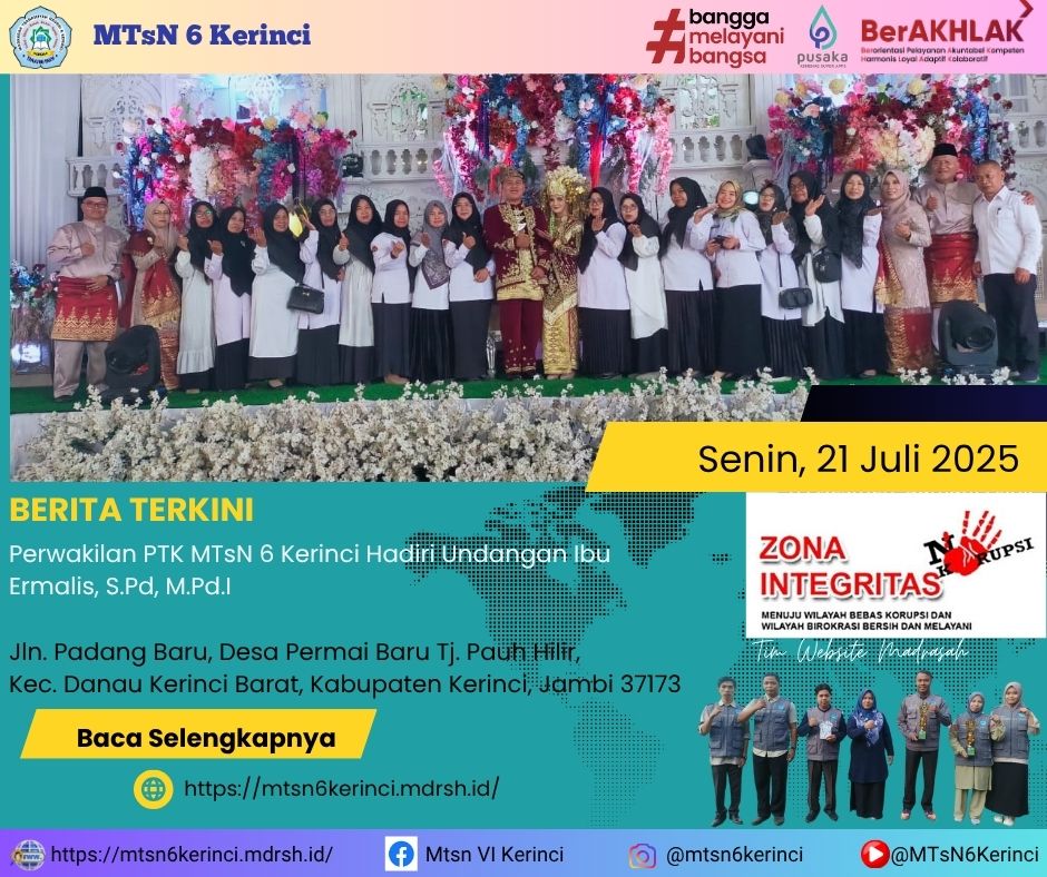 Perwakilan PTK MTsN 6 Kerinci Hadiri Undangan Ibu Ermalis, S.Pd, I M.Pd