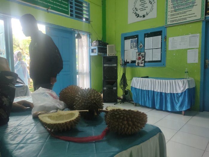 Kelezatan Kebersamaan: Guru Senior MTsN 6 Kerinci Traktir Makan Durian Bersama di Ruang Guru