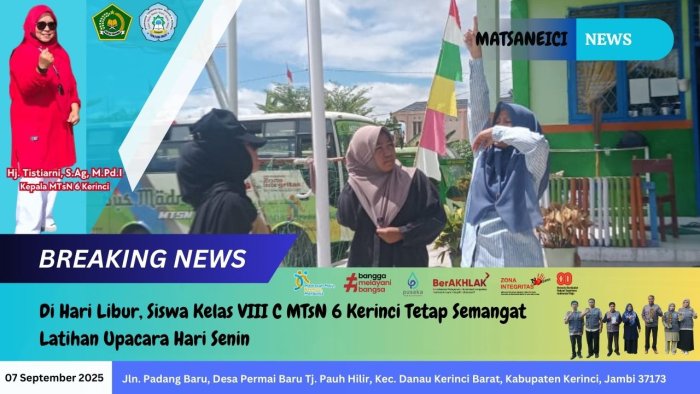 Di Hari Libur, Siswa Kelas VIII C MTsN 6 Kerinci Tetap Semangat Latihan Upacara Hari Senin Di Hari Libur, Siswa Kelas VIII C MTsN 6 Kerinci Tetap Semangat Latihan Upacara Hari Senin