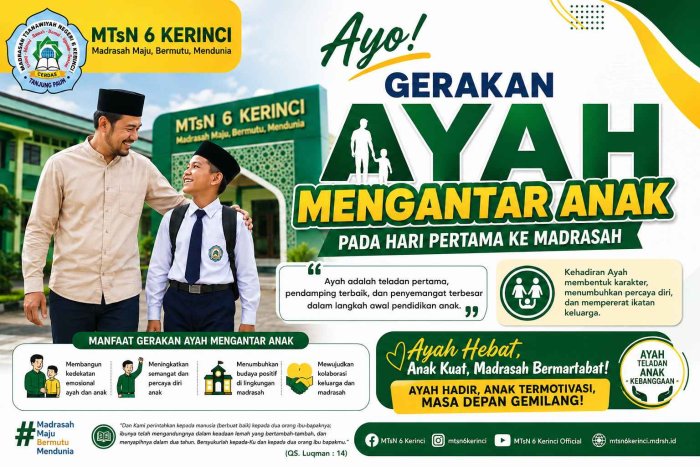 MTsN 6 Kerinci Ajak Ayah Antar Anak di Hari Pertama Sekolah MTsN 6 Kerinci Ajak Ayah Antar Anak di Hari Pertama Sekolah