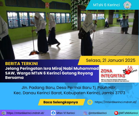 Jelang Peringatan Isra Miraj Nabi Muhammad SAW, Warga MTsN 6 Kerinci Gotong Royong Bersama Jelang Peringatan Isra Miraj Nabi Muhammad SAW, Warga MTsN 6 Kerinci Gotong Royong Bersama