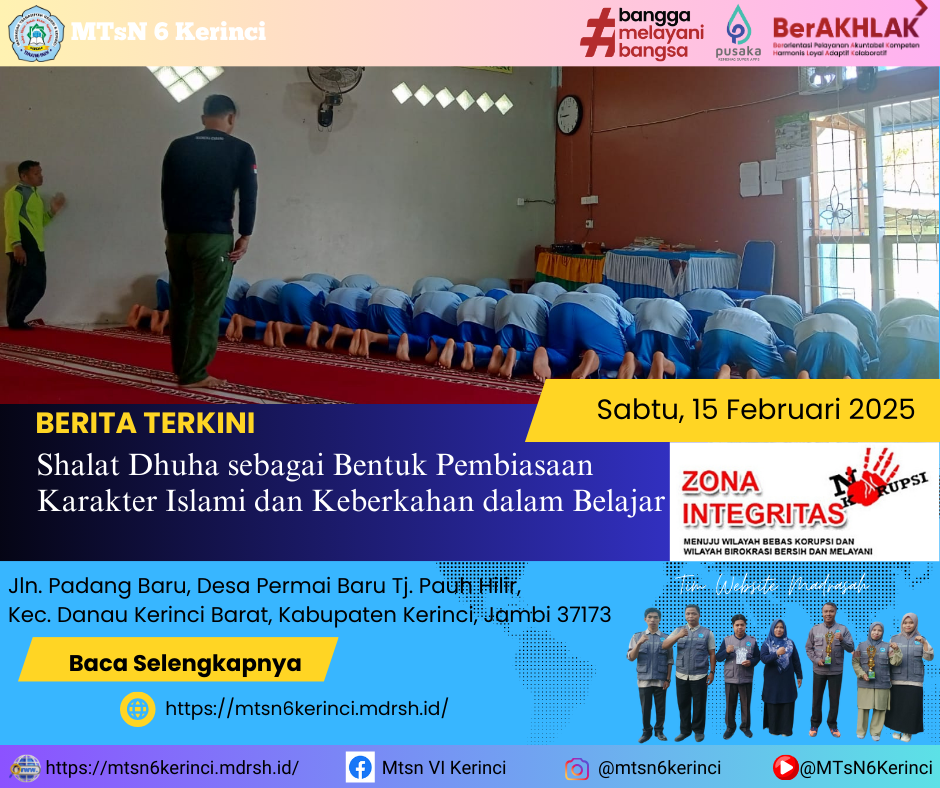 Shalat Dhuha sebagai Bentuk Pembiasaan Karakter Islami dan Keberkahan dalam Belajar Shalat Dhuha sebagai Bentuk Pembiasaan Karakter Islami dan Keberkahan dalam Belajar