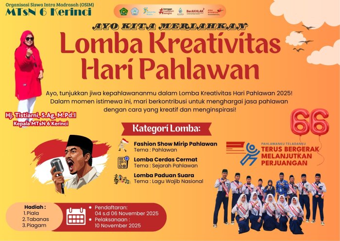 Semarak Peringatan Hari Pahlawan, OSIM MTsN 6 Kerinci Gelar Trilomba Edukatif untuk Tanamkan Nilai Kepahlawanan