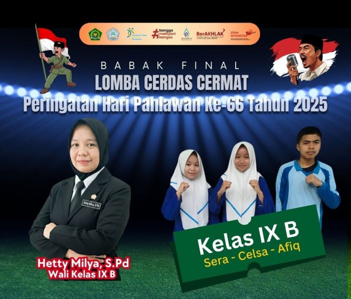 Kelas IX B Tunjuk Trio Finalis LCC Hari Pahlawan, Celsa Angelia Pimpin Tim ke Babak Penentuan