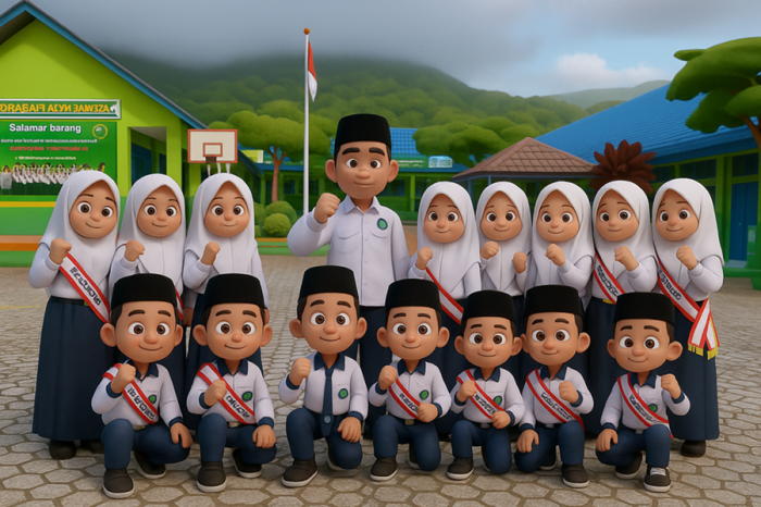 Kelas VII B MTsN 6 Kerinci Siap Tampil Sebagai Petugas Upacara Senin, 13 Oktober 2025