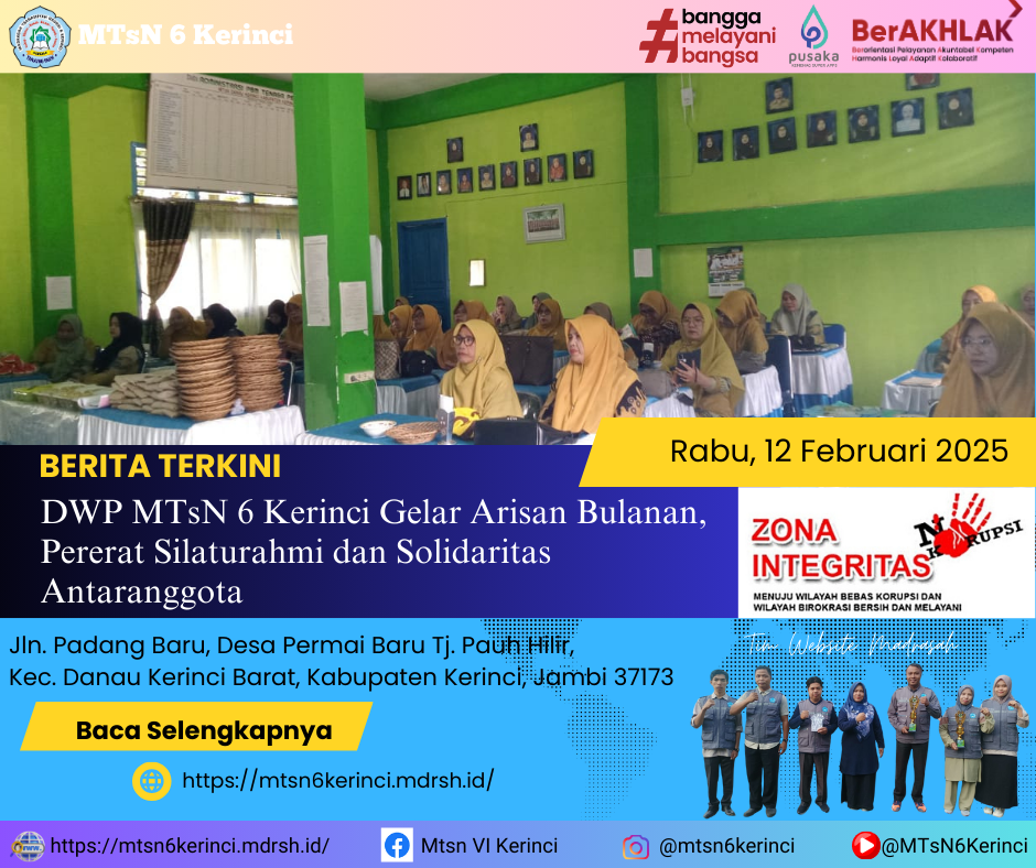 DWP MTsN 6 Kerinci Gelar Arisan Bulanan, Pererat Silaturahmi dan Solidaritas Antaranggota