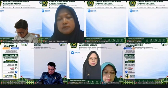 Civitas MTsN 6 Kerinci Ikuti Zoom Meeting Pentingnya Verifikasi Data SIMPEG5 (Integrasi Gaji Web), Kenapa? Civitas MTsN 6 Kerinci Ikuti Zoom Meeting Pentingnya Verifikasi Data SIMPEG5 (Integrasi Gaji Web), Kenapa?
