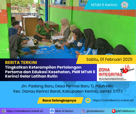 Tingkatkan Keterampilan Pertolongan Pertama dan Edukasi Kesehatan, PMR MTsN 6 Kerinci Gelar Latihan Rutin Tingkatkan Keterampilan Pertolongan Pertama dan Edukasi Kesehatan, PMR MTsN 6 Kerinci Gelar Latihan Rutin