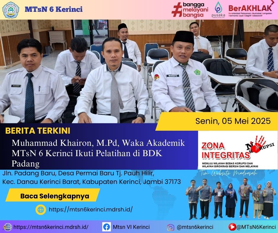 Muhammad Khairon, M.Pd, Ikuti Pelatihan di BDK Padang Muhammad Khairon, M.Pd, Ikuti Pelatihan di BDK Padang