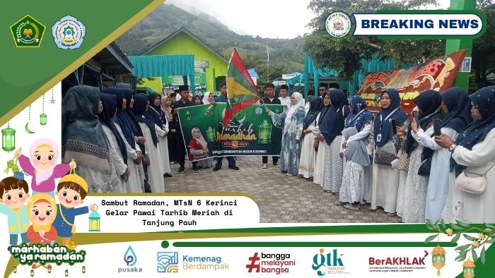 Sambut Ramadan 1447 H, MTsN 6 Kerinci Gelar Pawai Tarhib Meriah di Tanjung Pauh