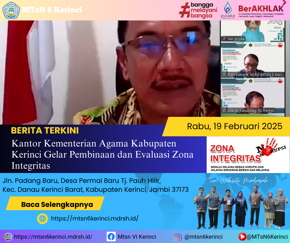 Kantor Kementerian Agama Kabupaten Kerinci Gelar Pembinaan dan Evaluasi Zona Integritas Kantor Kementerian Agama Kabupaten Kerinci Gelar Pembinaan dan Evaluasi Zona Integritas