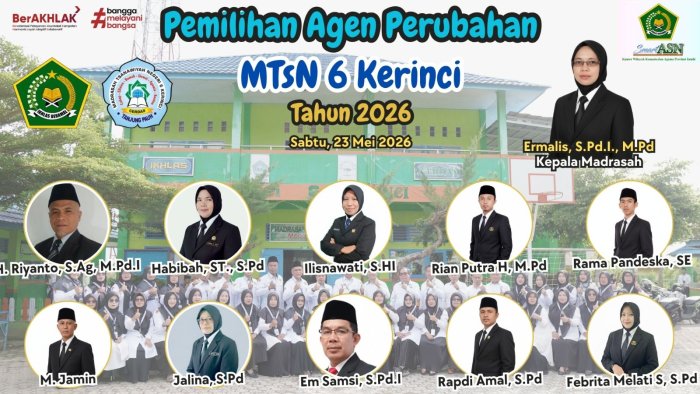 Dukung Zona Integritas, MTsN 6 Kerinci Siap Gelar Penyampaian Visi-Misi Calon Agen Perubahan Dukung Zona Integritas, MTsN 6 Kerinci Siap Gelar Penyampaian Visi-Misi Calon Agen Perubahan