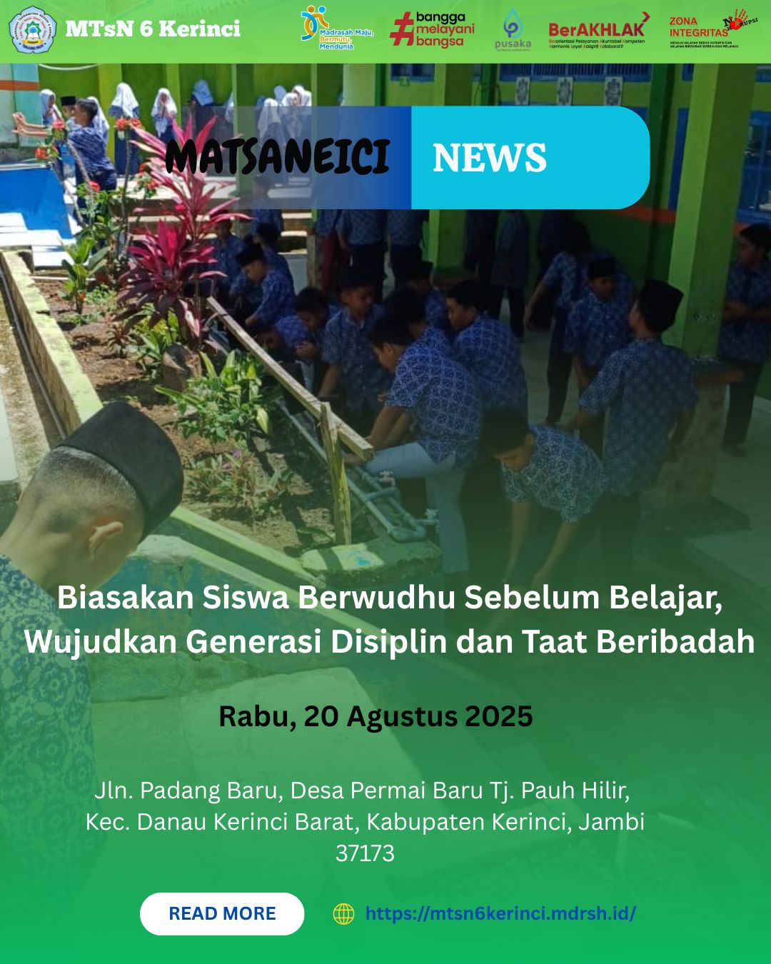 Biasakan Siswa Berwudhu Sebelum Belajar, Wujudkan Generasi Disiplin dan Taat Beribadah Biasakan Siswa Berwudhu Sebelum Belajar, Wujudkan Generasi Disiplin dan Taat Beribadah
