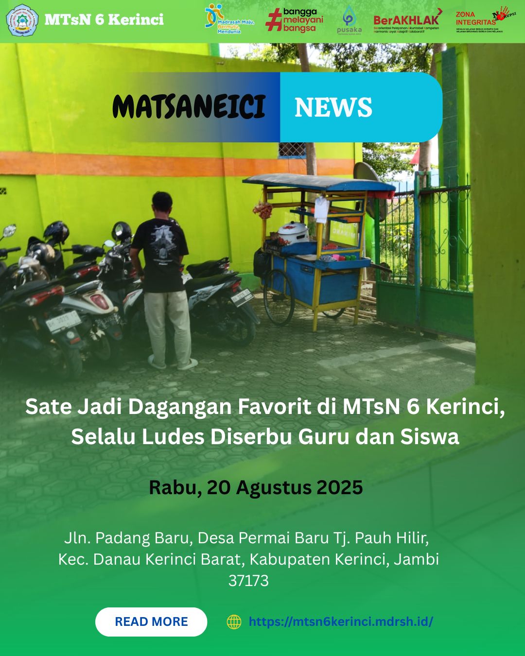Sate Jadi Dagangan Favorit di MTsN 6 Kerinci, Selalu Ludes Diserbu Guru dan Siswa Sate Jadi Dagangan Favorit di MTsN 6 Kerinci, Selalu Ludes Diserbu Guru dan Siswa