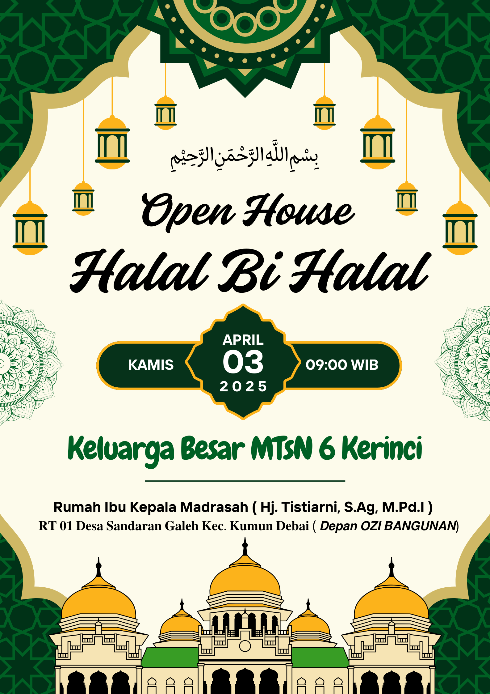 Undangan Kegiatan Halal Bi Halal MTsN 6 Kerinci di Hari Ke-4 Lebaran, Wujudkan Silaturahmi dan Kebersamaan Undangan Kegiatan Halal Bi Halal MTsN 6 Kerinci di Hari Ke-4 Lebaran, Wujudkan Silaturahmi dan Kebersamaan