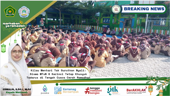 Kilau Mentari Tak Surutkan Nyali: Siswa MTsN 6 Kerinci Tetap Khusyuk Tadarus di Tengah Cuaca Cerah Ramadhan