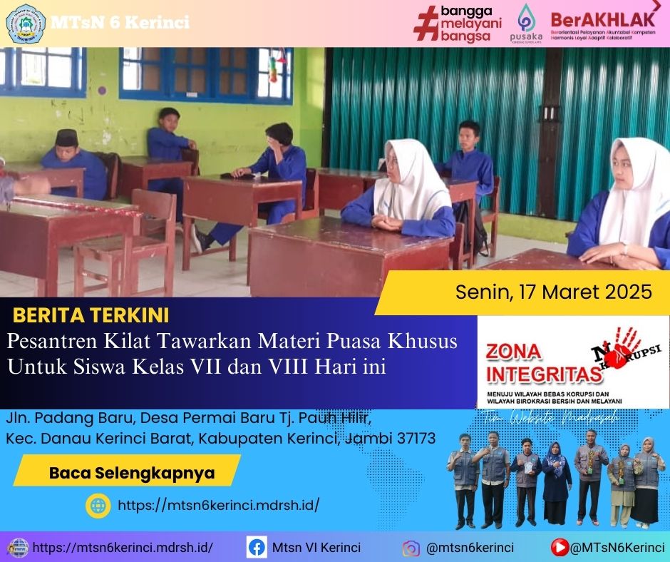 Pesantren Kilat Tawarkan Materi Puasa Khusus untuk Siswa Kelas VII dan VIII Hari Ini Pesantren Kilat Tawarkan Materi Puasa Khusus untuk Siswa Kelas VII dan VIII Hari Ini