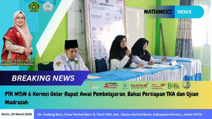 PTK MTsN 6 Kerinci Gelar Rapat Awal Pembelajaran, Bahas Persiapan TKA dan Ujian Madrasah