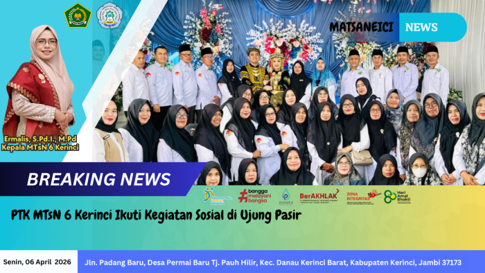 PTK MTsN 6 Kerinci Ikuti Kegiatan Sosial di Ujung Pasir