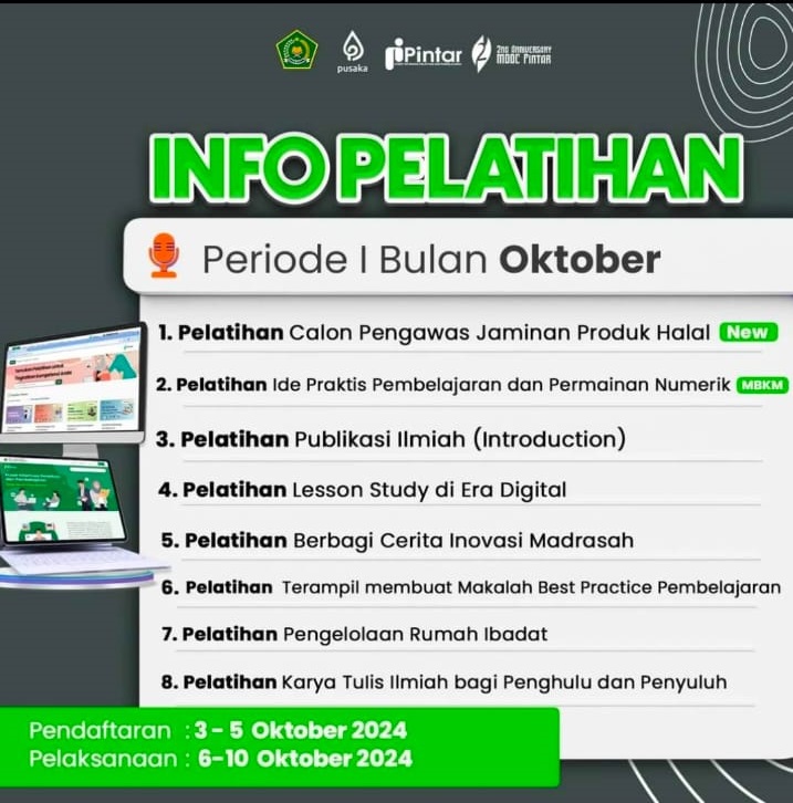 Pelatihan di MOOC Pintar Periode I Bulan Oktober 2024