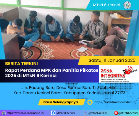 Rapat Perdana MPK dan Panitia Pilkatos 2025 di MTsN 6 Kerinci Rapat Perdana MPK dan Panitia Pilkatos 2025 di MTsN 6 Kerinci