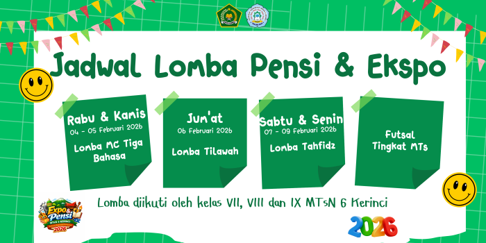 Pekan Perlombaan Siswa Sambut Harlah ke-89, Pensi dan Expo ke-IX MTsN 6 Kerinci Resmi Dimulai