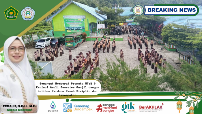 Semangat Membara! Pramuka MTsN 6 Kerinci Awali Semester Ganjil dengan Latihan Perdana Penuh Disiplin dan Kekompakan Semangat Membara! Pramuka MTsN 6 Kerinci Awali Semester Ganjil dengan Latihan Perdana Penuh Disiplin dan Kekompakan