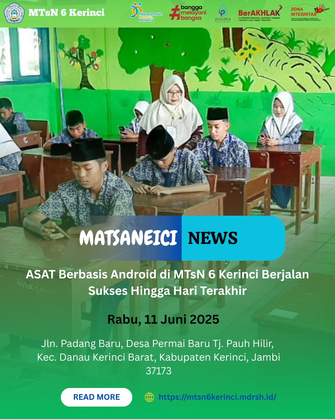 ASAT Berbasis Android di MTsN 6 Kerinci Berjalan Sukses Hingga Hari Terakhir ASAT Berbasis Android di MTsN 6 Kerinci Berjalan Sukses Hingga Hari Terakhir