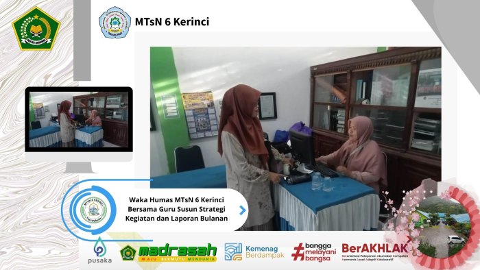 Waka Humas MTsN 6 Kerinci Bersama Guru Susun Strategi Kegiatan dan Laporan Bulanan