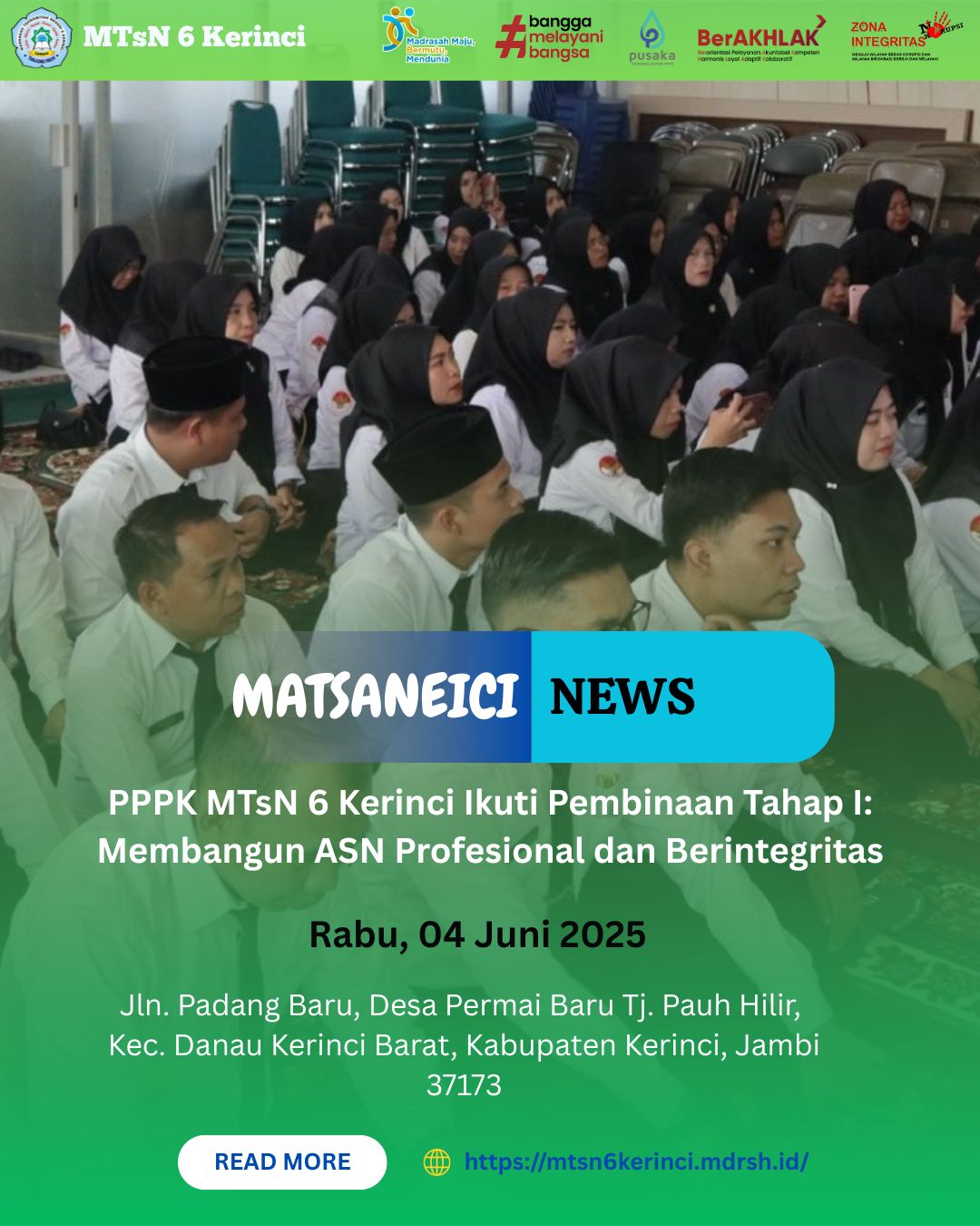 PPPK MTsN 6 Kerinci Ikuti Pembinaan Tahap I: Membangun ASN Profesional dan Berintegritas PPPK MTsN 6 Kerinci Ikuti Pembinaan Tahap I: Membangun ASN Profesional dan Berintegritas