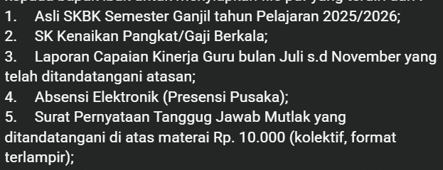 Penerima Selisih Tukin MTsN 6 Kerinci Siapkan Berkas Pencairan Selisih Tukin Akhir Tahun