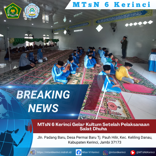 MTsN 6 Kerinci Gelar Kultum Setelah Pelaksanaan Salat Dhuha