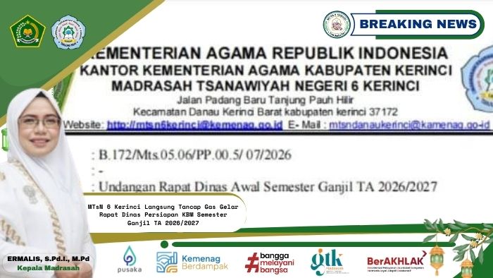 MTsN 6 Kerinci Langsung Tancap Gas Gelar Rapat Dinas Persiapan KBM Semester Ganjil Tahun Pelajaran 2026/2027 MTsN 6 Kerinci Langsung Tancap Gas Gelar Rapat Dinas Persiapan KBM Semester Ganjil Tahun Pelajaran 2026/2027