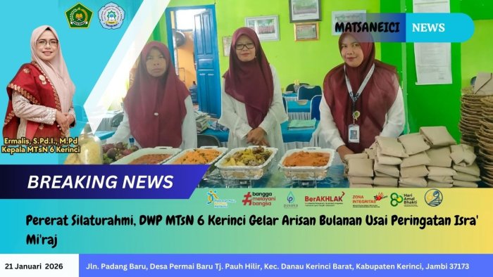 Pererat Silaturahmi, DWP MTsN 6 Kerinci Gelar Arisan Bulanan Usai Peringatan Isra Miraj