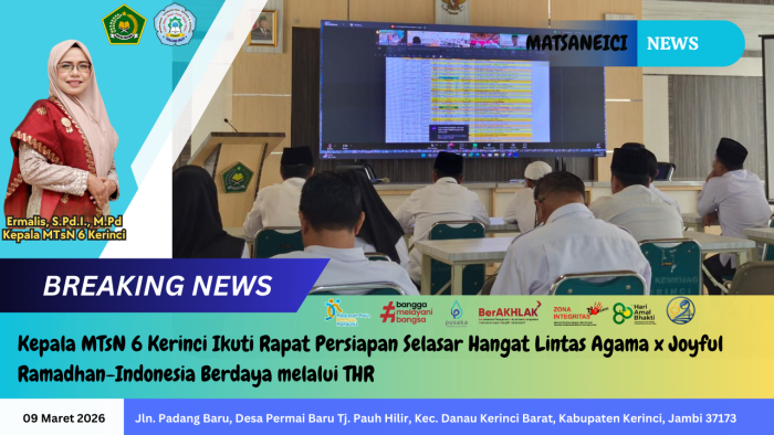 Kepala MTsN 6 Kerinci Ikuti Rapat Persiapan Selasar Hangat Lintas Agama x Joyful Ramadhan-Indonesia Berdaya melalui THR
