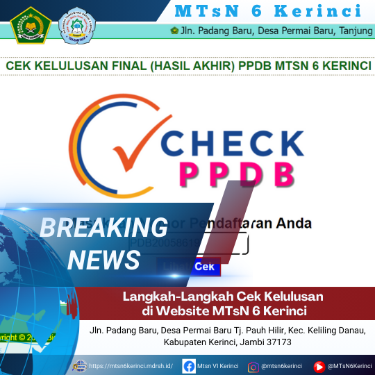 Langkah-Langkah Cek Kelulusan di Website MTsN 6 Kerinci