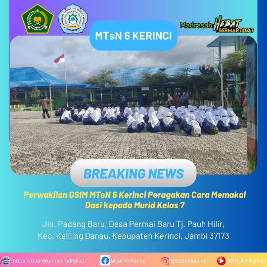 Perwakilan OSIM MTsN 6 Kerinci Peragakan Cara Memakai Dasi kepada Murid Kelas 7 Perwakilan OSIM MTsN 6 Kerinci Peragakan Cara Memakai Dasi kepada Murid Kelas 7