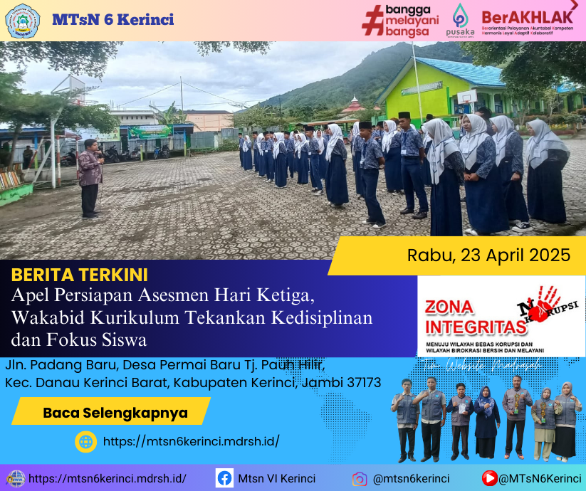 Apel Persiapan Asesmen Hari Ketiga, Wakabid Kurikulum Tekankan Kedisiplinan dan Fokus Siswa Apel Persiapan Asesmen Hari Ketiga, Wakabid Kurikulum Tekankan Kedisiplinan dan Fokus Siswa