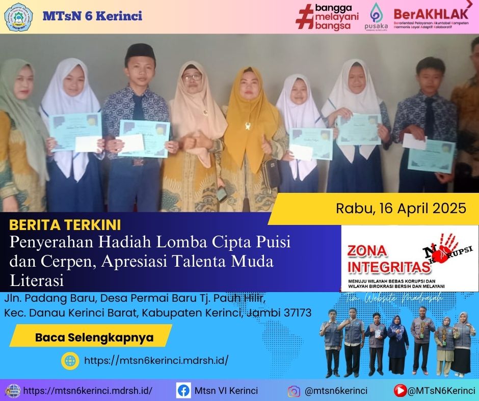 Penyerahan Hadiah Lomba Cipta Puisi dan Cerpen, Apresiasi Talenta Muda Literasi Penyerahan Hadiah Lomba Cipta Puisi dan Cerpen, Apresiasi Talenta Muda Literasi