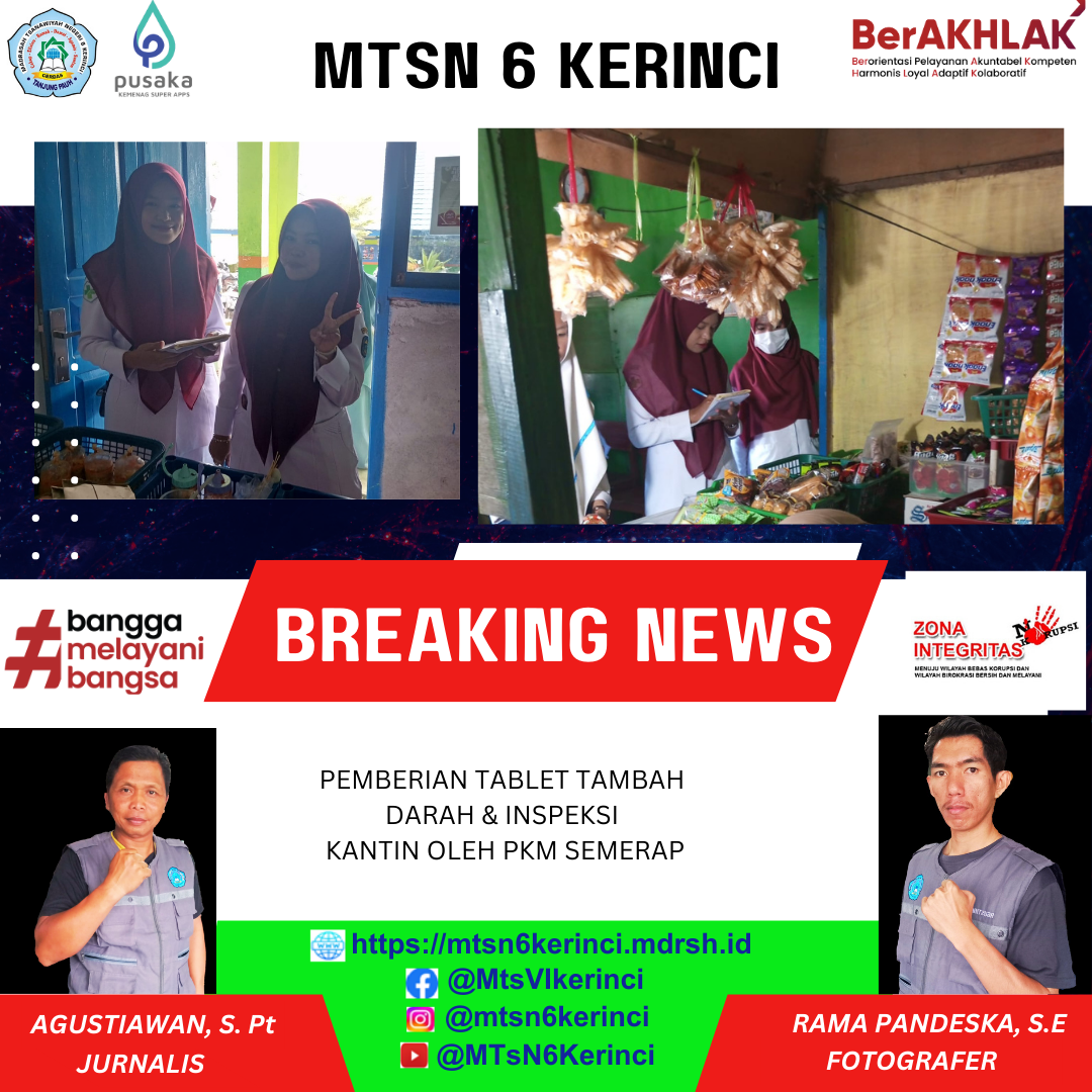 PEMBERIAN TABLET TAMBAH DARAH & INSPEKSI KANTIN OLEH PKM SEMERAP PEMBERIAN TABLET TAMBAH DARAH & INSPEKSI KANTIN OLEH PKM SEMERAP
